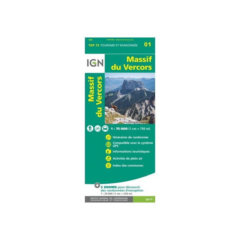 Ign Massif Du Vercors Carte Topographique Hardloop