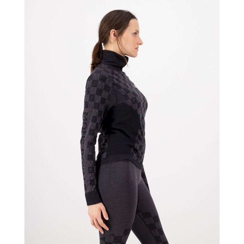 Mons Royale Ascender Merino Seamless Mock Neck Long Sleeve - Maillot thermique laine mérinos femme | Hardloop