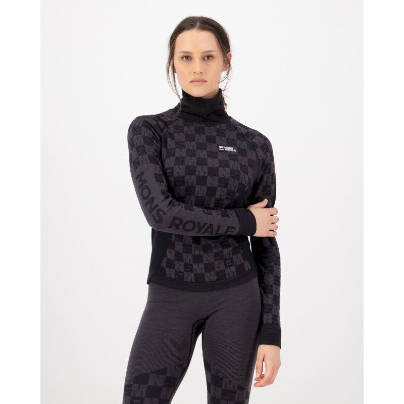 Mons Royale Ascender Merino Seamless Mock Neck Long Sleeve - Swetry z wełny merynosa damski | Hardloop