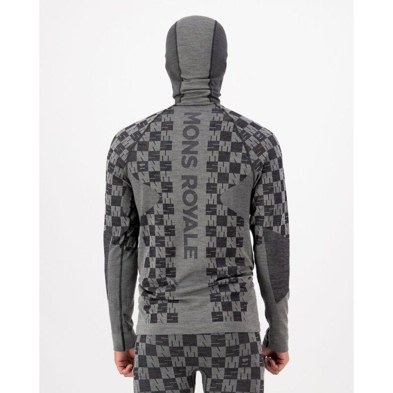 Mons Royale Ascender Merino Seamless Hooded Long Sleeve - Merinoulltröja - Herr | Hardloop