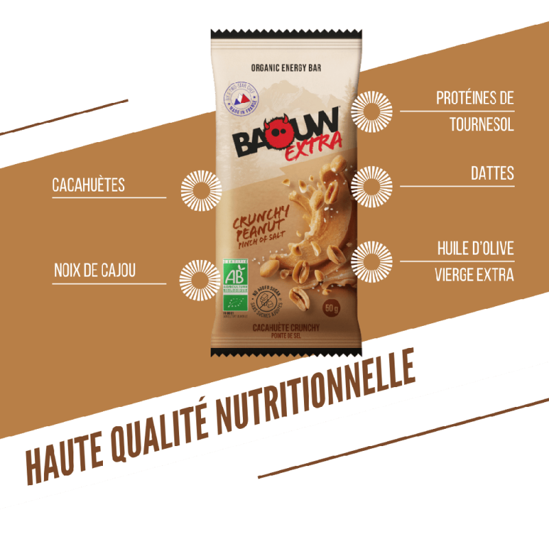 Baouw Cacahuète - Crunchy - Energieriegel | Hardloop