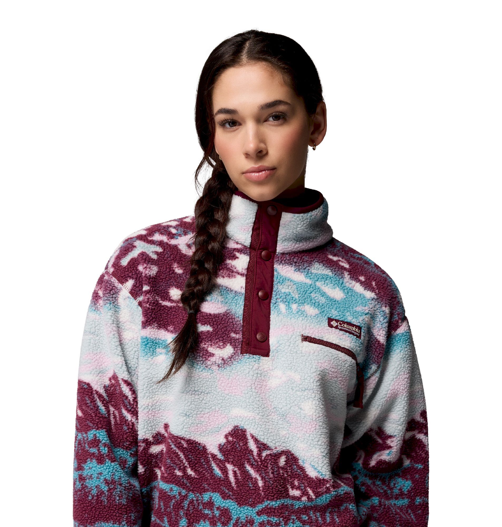 Columbia Women's Helvetia II Printed Cropped Half Snap Fleece