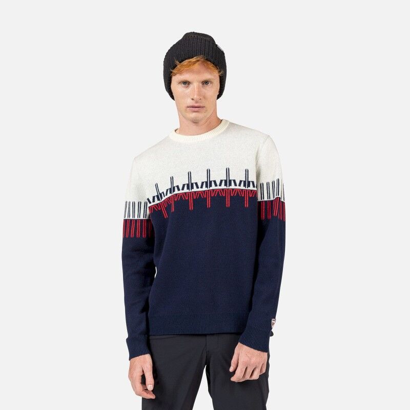 Rossignol Patterned CN Sweater - Pull en laine mérinos homme | Hardloop