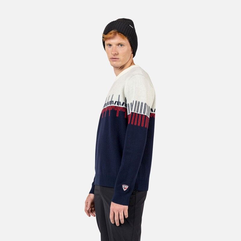Rossignol Patterned CN Sweater - Pull en laine mérinos homme | Hardloop