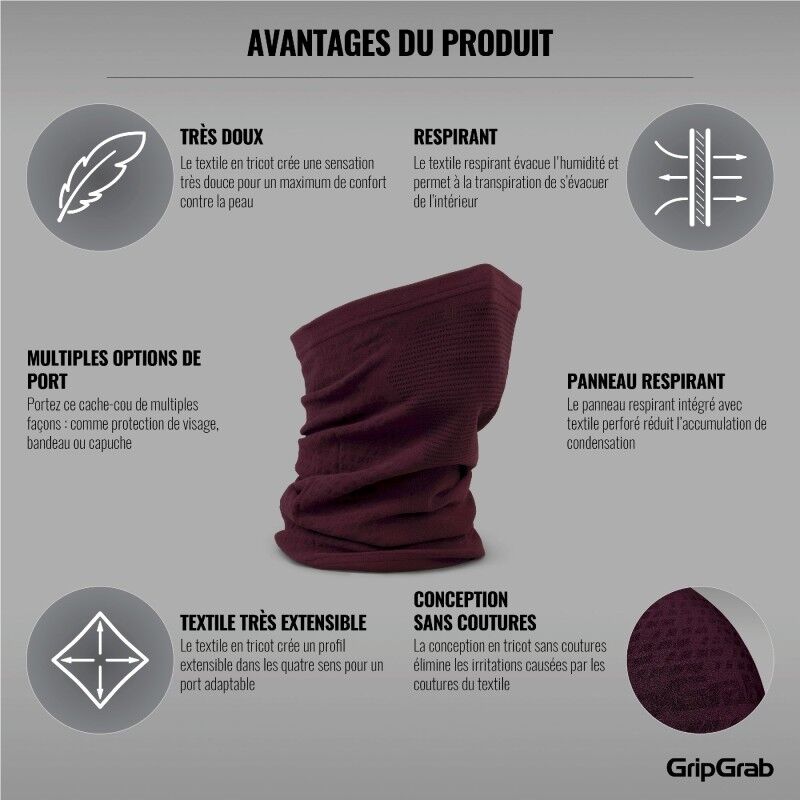 GripGrab Freedom Warp Knitted Seamless Neck Warmer - Tour de cou | Hardloop