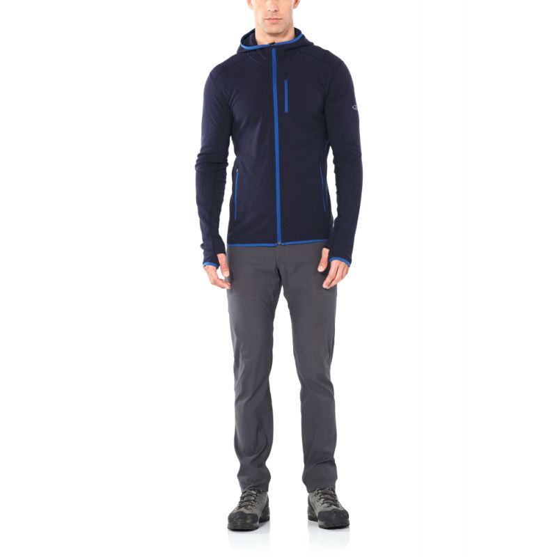 Icebreaker Descender LS Zip Hood - Polar z wełny Merino męski | Hardloop