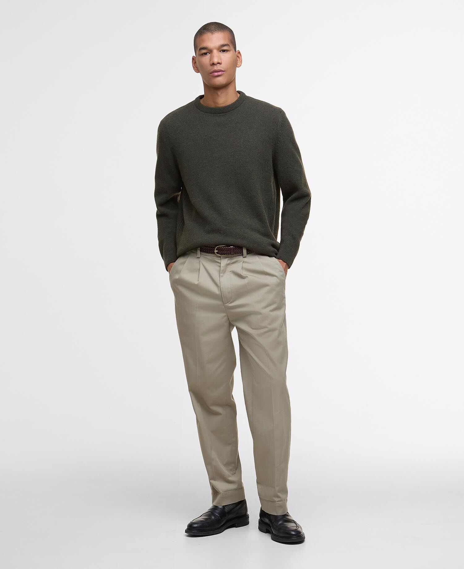 Barbour Holden Crew Neck Sweater - Pullover in lana merino - Uomo | Hardloop
