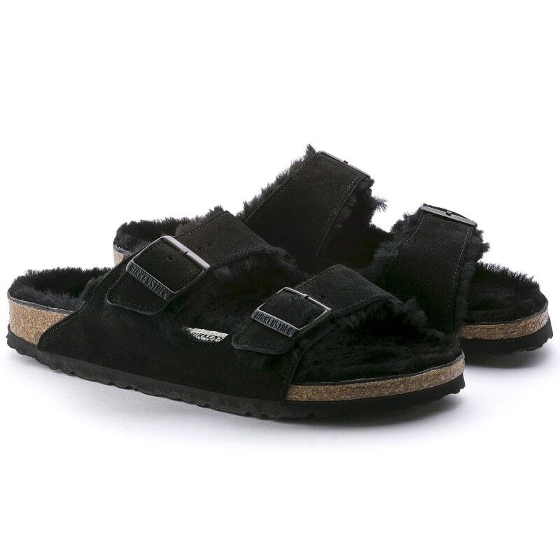 Birkenstock Arizona Shearling Suede Leather - Sandals | Hardloop