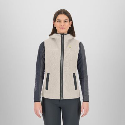 Moiazza Retro Hoodie Vest - Polar damski bez rękawów