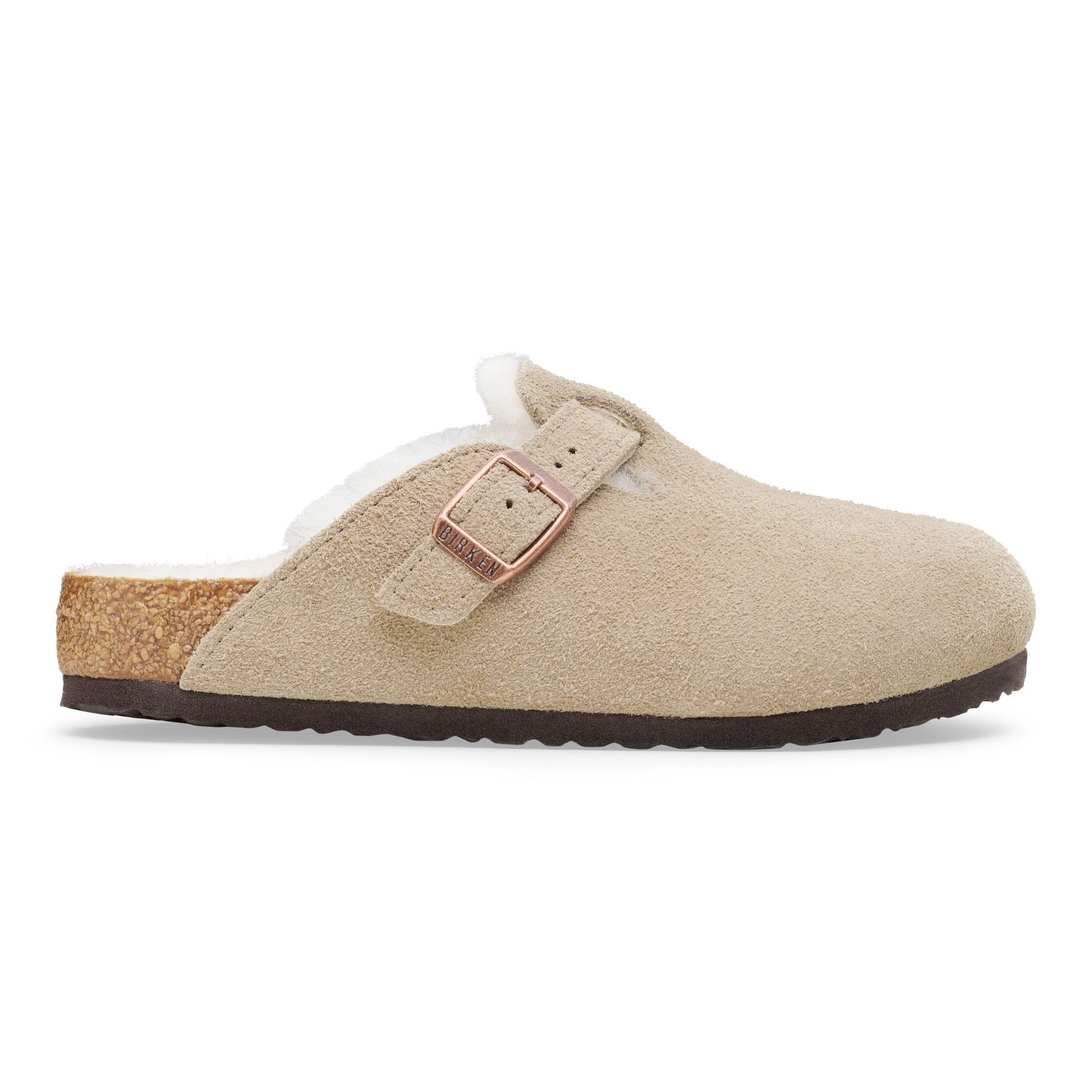 Birkenstock Boston Shearling Kids Suede Leather/Fur Sandali da
