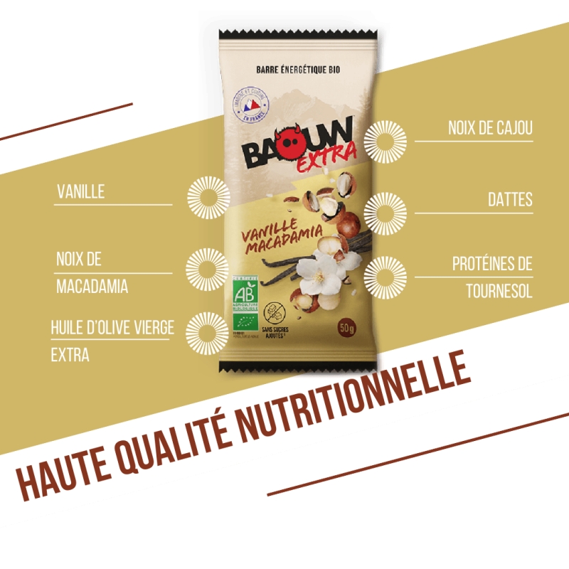 Baouw Vanille-Macadamia - Energierepen | Hardloop