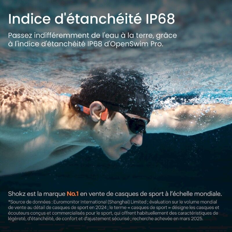 Shokz Openswim Pro USB-C - Casque conduction osseuse | Hardloop