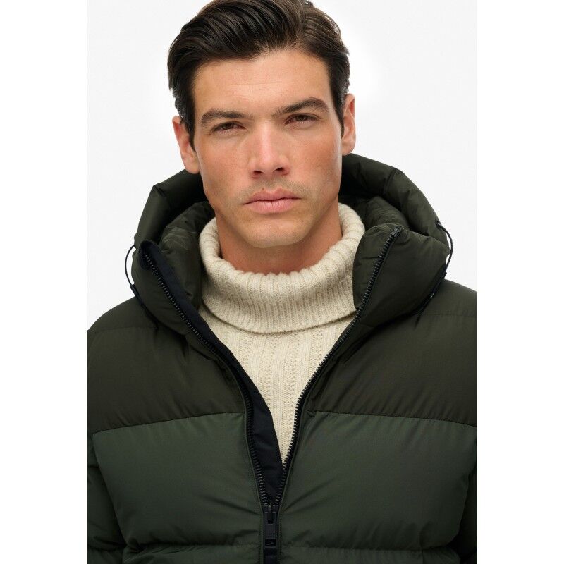 Superdry Giacca Puffer Uomo: Hooded Boxy Puffer Jacket, Colore Moonlight Grey, Taglia XL