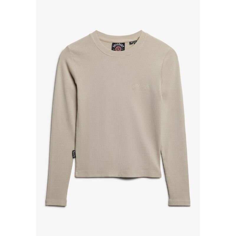 Superdry Essential Logo Gd Rib Ls Top - T-shirt - Women's | Hardloop