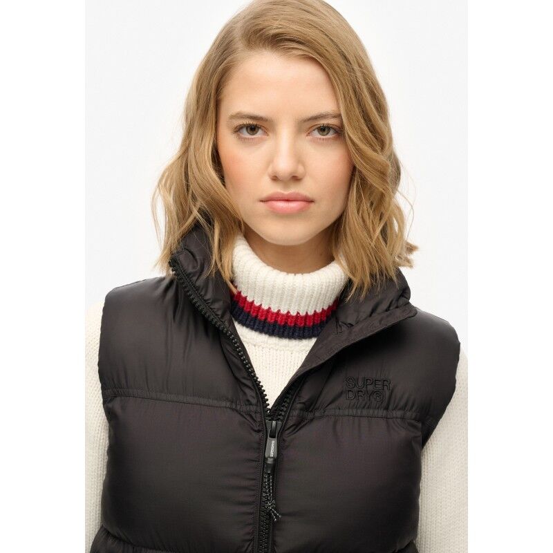 Superdry Black Puffer Gilet - Doudoune sans manches femme | Hardloop