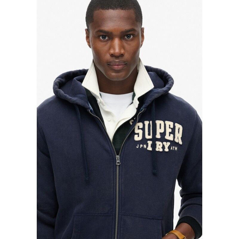 Superdry Vintage Athletic Ziphood - Munkjacka - Herr | Hardloop