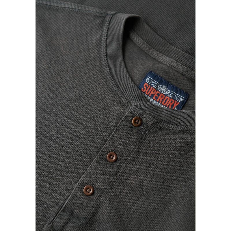 Superdry Waffle Long Sleeve Henley Top - T-shirt - Heren | Hardloop