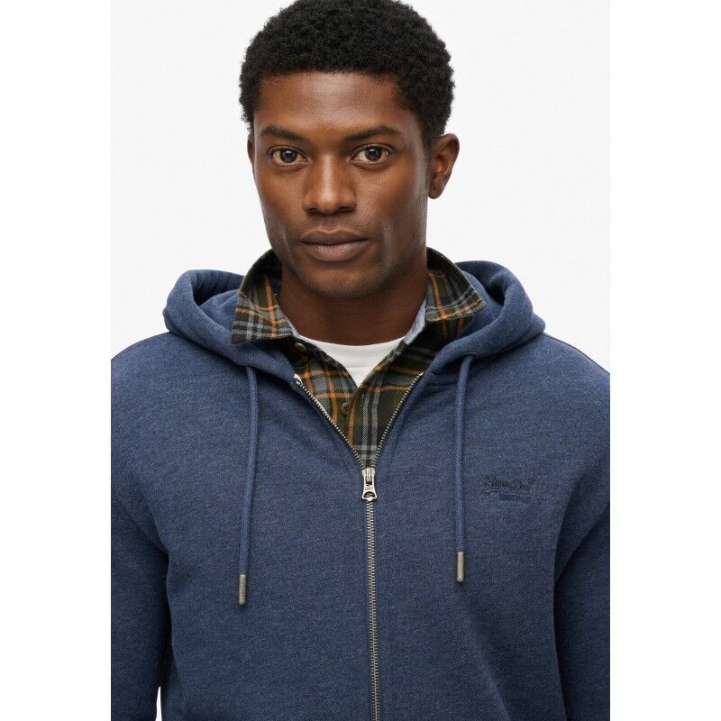 Superdry Essential Logo Half Brushed Zip Hoodie - Bluza z kapturem męska | Hardloop