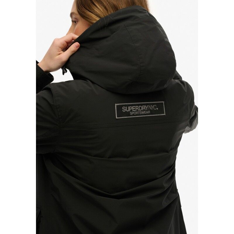 Superdry Hooded Longline Shell Parka - Parka - Dam | Hardloop