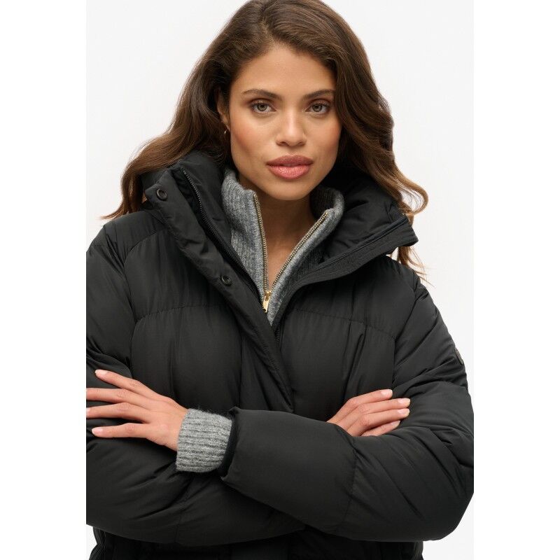 Superdry Longline Hooded Puffer Jacket - Kunstfaserjacke - Damen | Hardloop