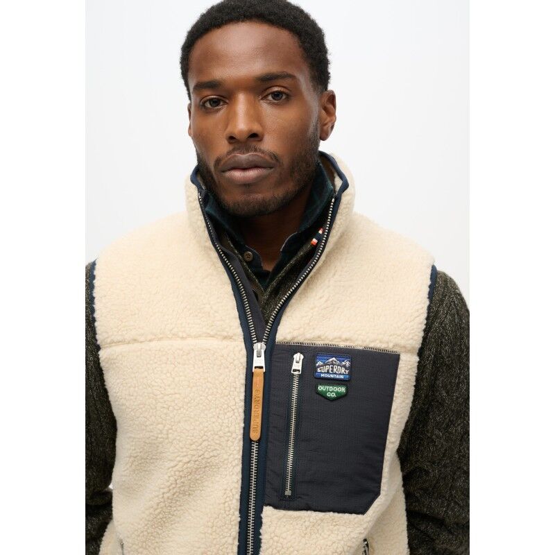 Superdry Vintage Retro Borg Fleece - Fleeceliivi - Miehet | Hardloop
