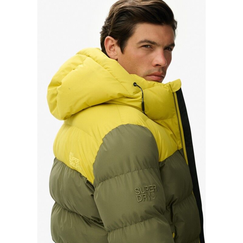 Superdry Colourblock Hooded Puffer Jkt - Donsjack - Heren | Hardloop