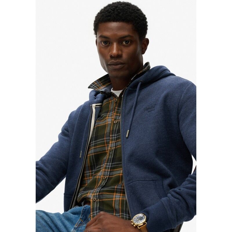 Superdry Essential Logo Half Brushed Zip Hoodie - Hoodie - Men's | Hardloop