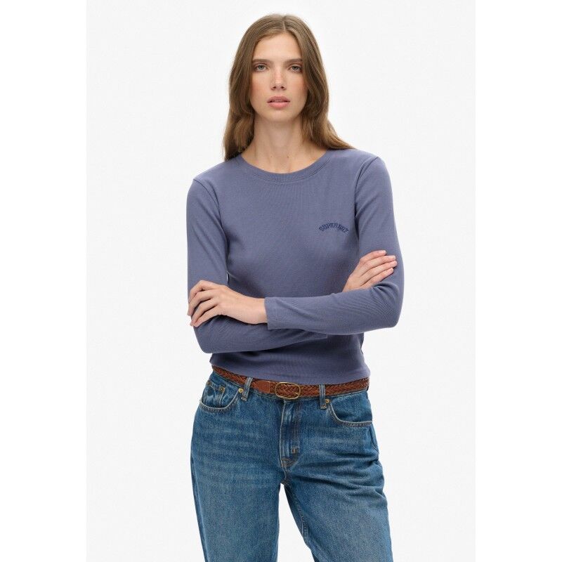 Essential Logo Gd Rib Ls Top - T-shirt - Dames