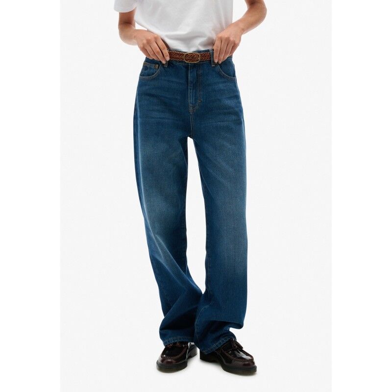 Superdry Organic Cotton High Rise Wide Leg - Byxa - Dam | Hardloop
