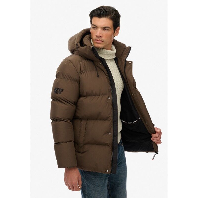Superdry Hooded Mid Length Sports Puffer - Casaco penas homem | Hardloop