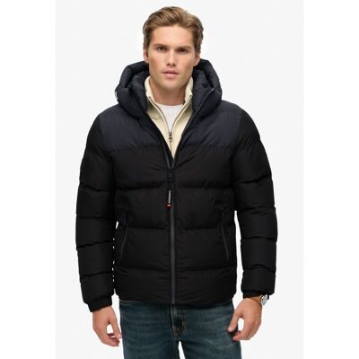 Colourblock Hooded Puffer Jkt - Tekokuitutakki - Miehet