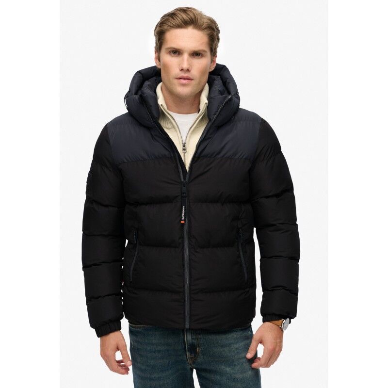 Colourblock Hooded Puffer Jkt - Tekokuitutakki - Miehet