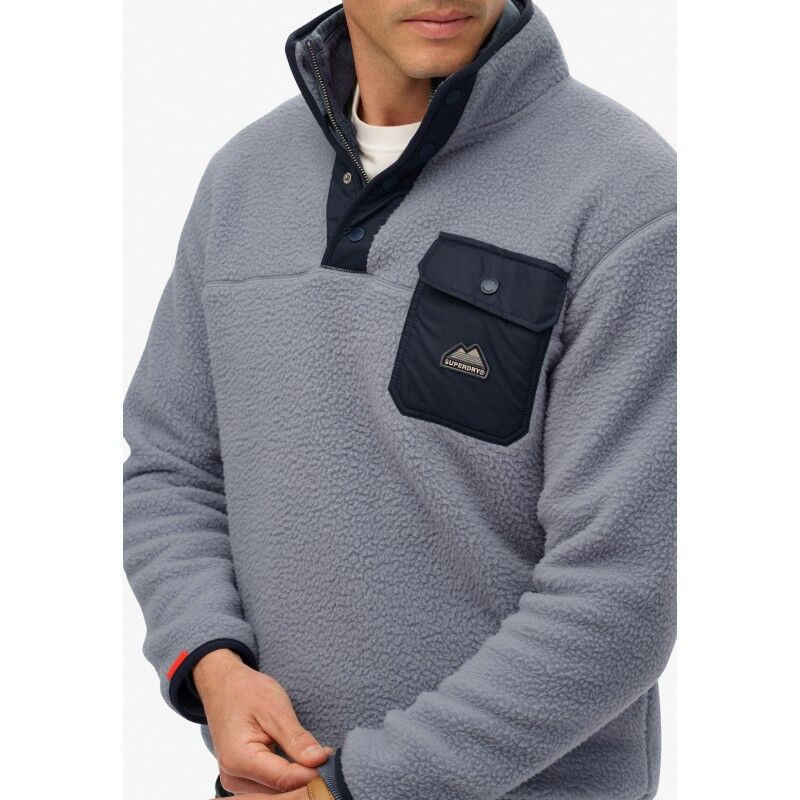Superdry Fuji Popper Neck Fleece - Fleecetröjor - Herr | Hardloop