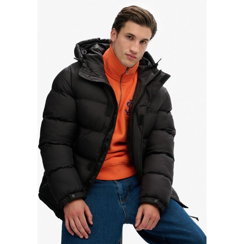 Superdry Black Puffer Jacket - Synthetic jacket - Men's | Hardloop