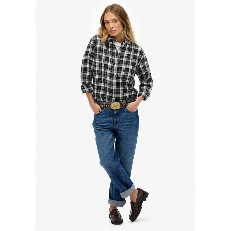 Superdry Check Flannel Boyfriend Shirt - Shirt - Women's | Hardloop