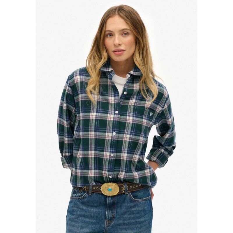 Check Flannel Boyfriend Shirt - Skjorta - Dam