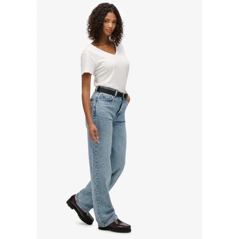Superdry Organic Cotton High Rise Wide Leg - Spodnie damskie | Hardloop