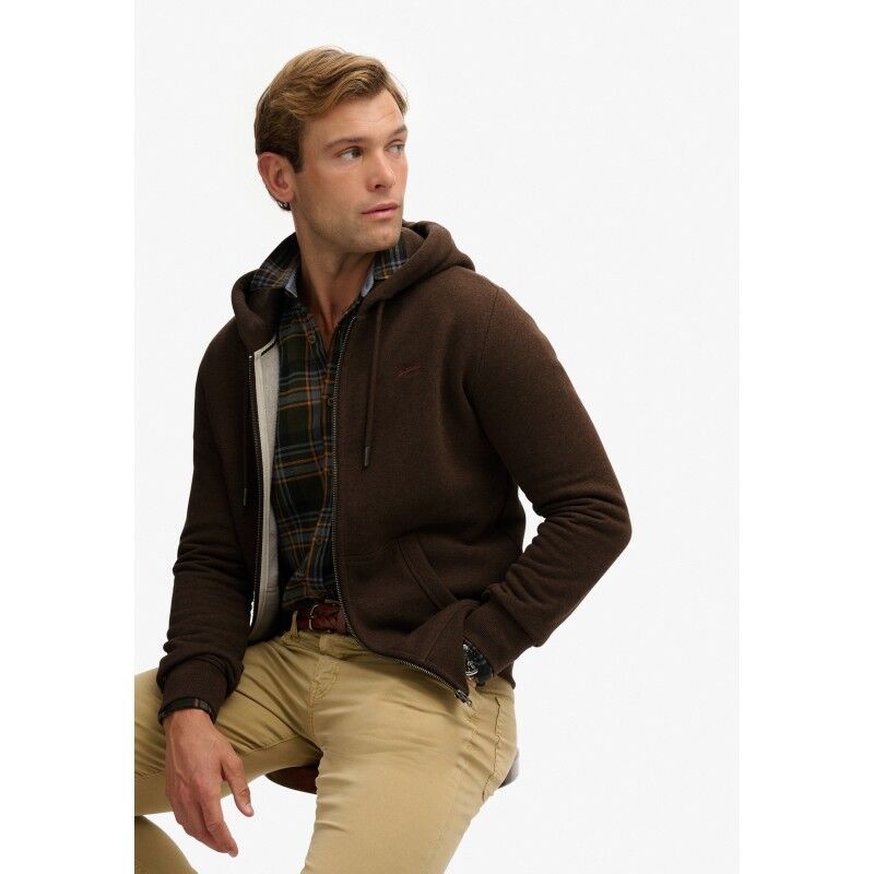 Superdry Essential Logo Half Brushed Zip Hoodie - Sweatshirt à capuche homme | Hardloop