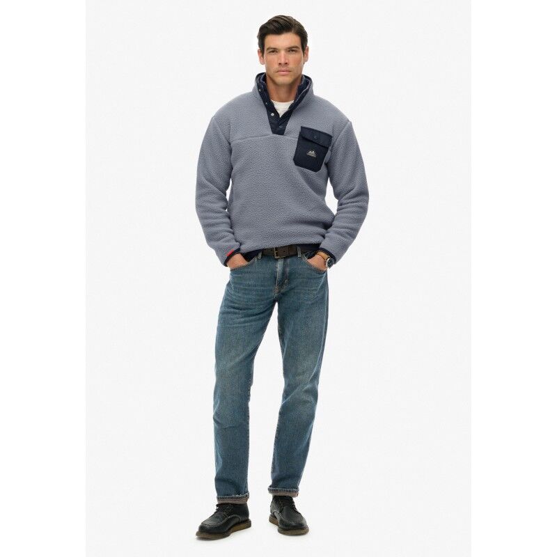 Superdry Fuji Popper Neck Fleece - Fleecetröjor - Herr | Hardloop