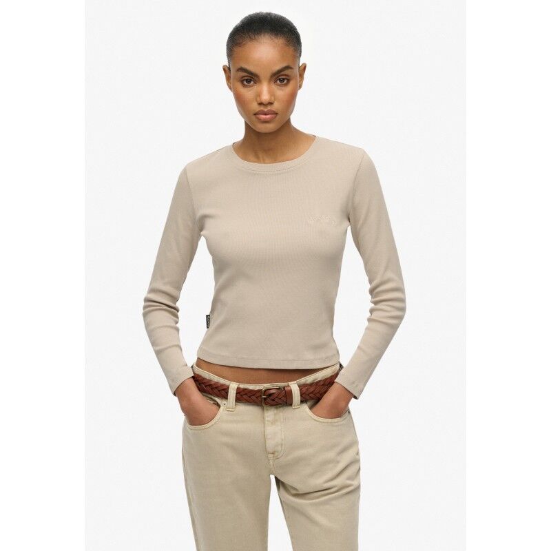 Essential Logo Gd Rib Ls Top - T-shirt - Women's