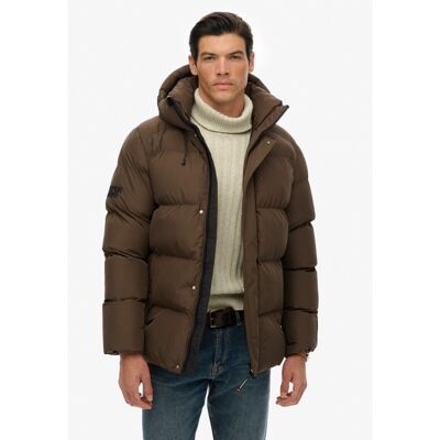 Hooded Mid Length Sports Puffer - Pánská péřova