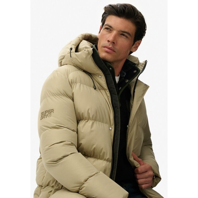 Superdry Hooded Mid Length Sports Puffer - Tekokuitutakki - Miehet | Hardloop