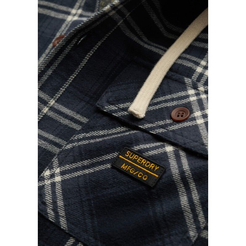 Superdry Surplus Hooded Check Shirt - Jakke - Herrer | Hardloop