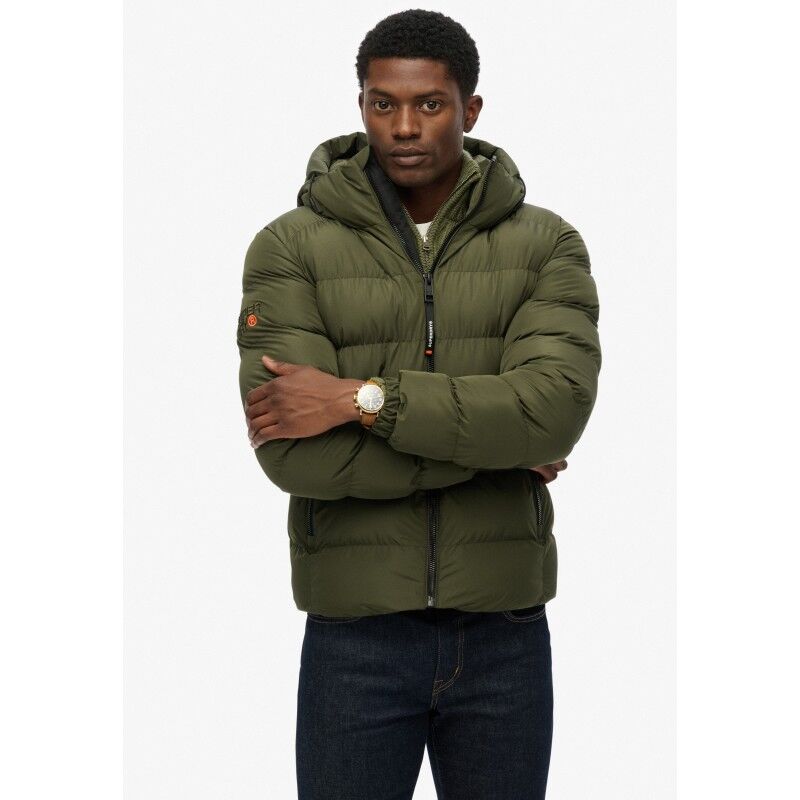 Hooded Sports Puffer Jacket - Synthetic jacket - Men's