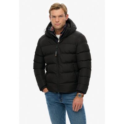 Hooded Sports Puffer Jacket - Kurtka męski