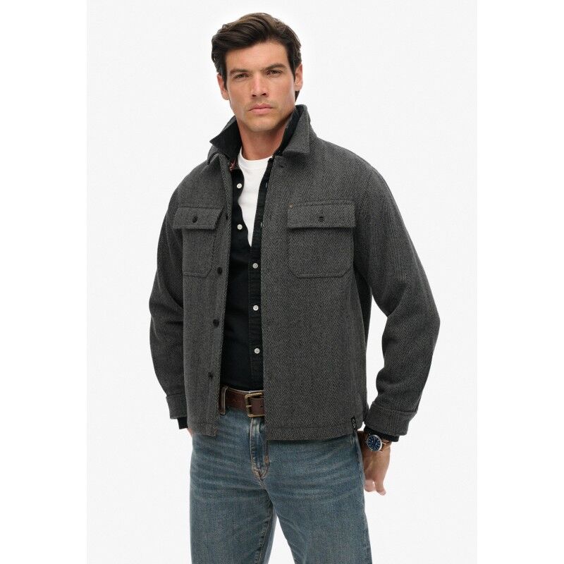 Merchant Herringbone Overshirt - Jacka - Herr