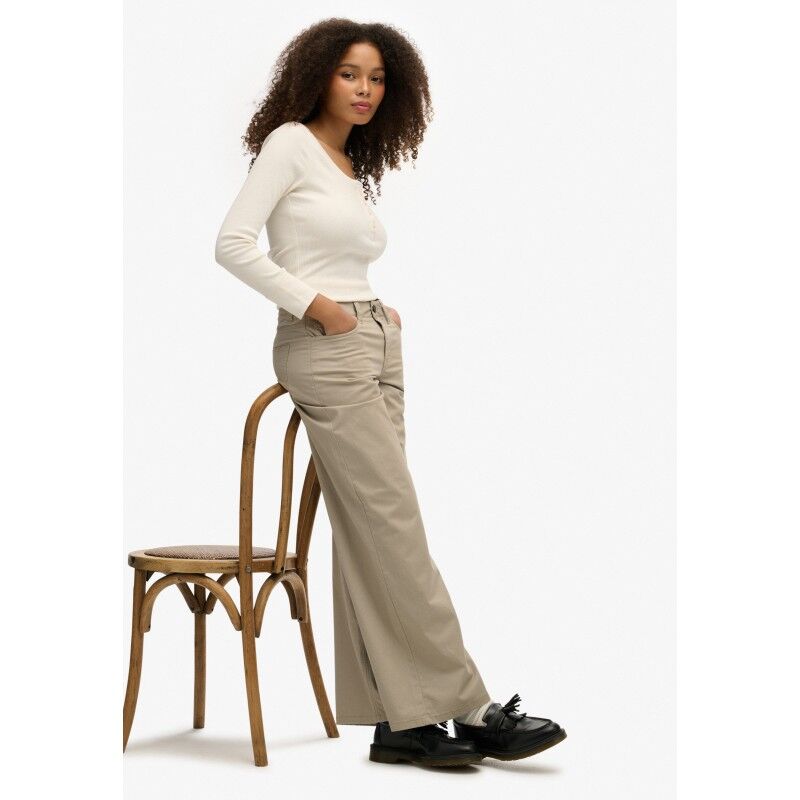 Superdry Mid Rise Baggy Chino - Pantalon femme | Hardloop
