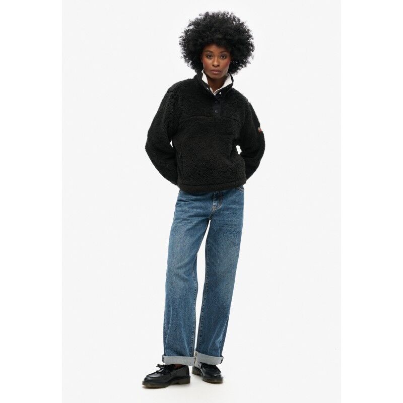 Superdry Super Soft Popper Neck Teddy Fleece - Fleecejacke - Damen | Hardloop