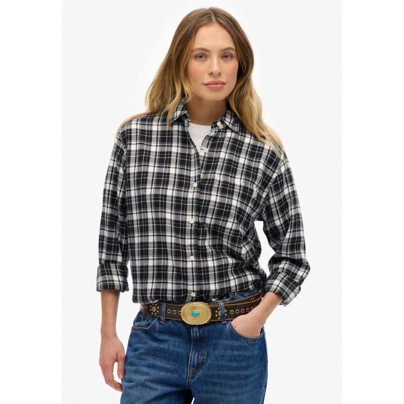 Check Flannel Boyfriend Shirt - Overhemd - Dames