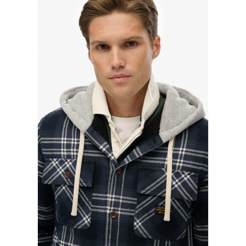 Superdry Surplus Hooded Check Shirt - Pánská bunda | Hardloop